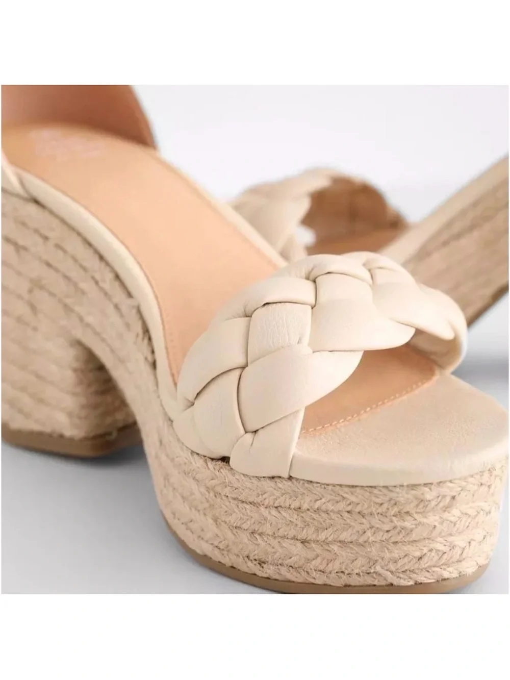 Oasis Society Braided Cream Espadrille Wedge Sandals 10 NWOT